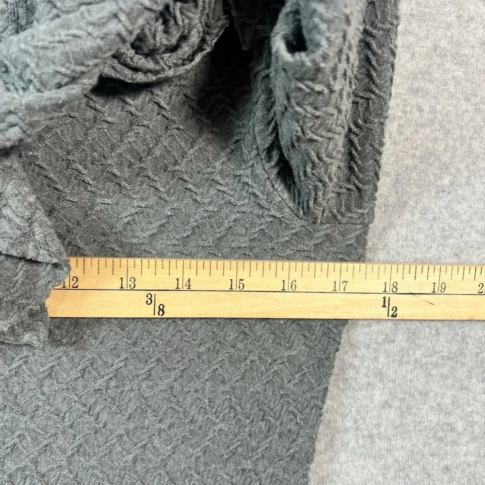 Leifsdottir Dress Sheath Womens Medium‎ Gray Knit Classic Ruffled Cowl Neck Work - Picture 6 of 11